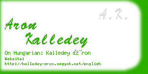 aron kalledey business card